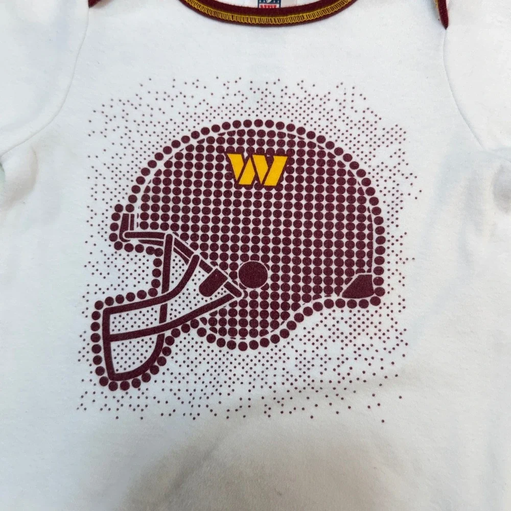 Washington Commanders NFL Team Apparel Bodysuit Kids 3-6M White Long Sleeve
